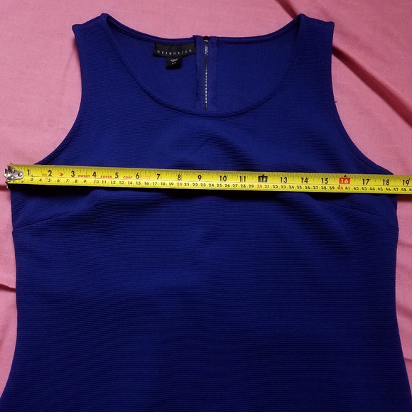 Nwot! Blue textured sheath dress Sz L - Picture 7 of 8
